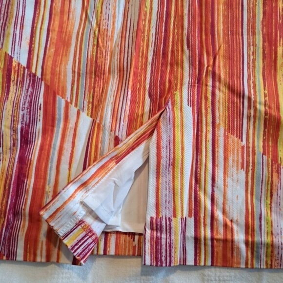 Chetta B women's size 12 verticle striped dress, bright multi color shift, NWT - Picture 8 of 8